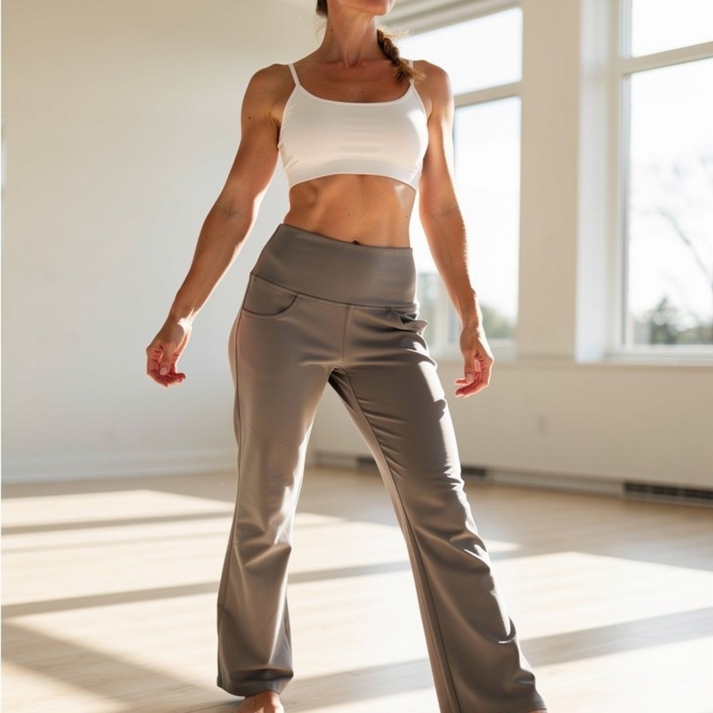 HALARA Women's Sleek Gray Flare Pants